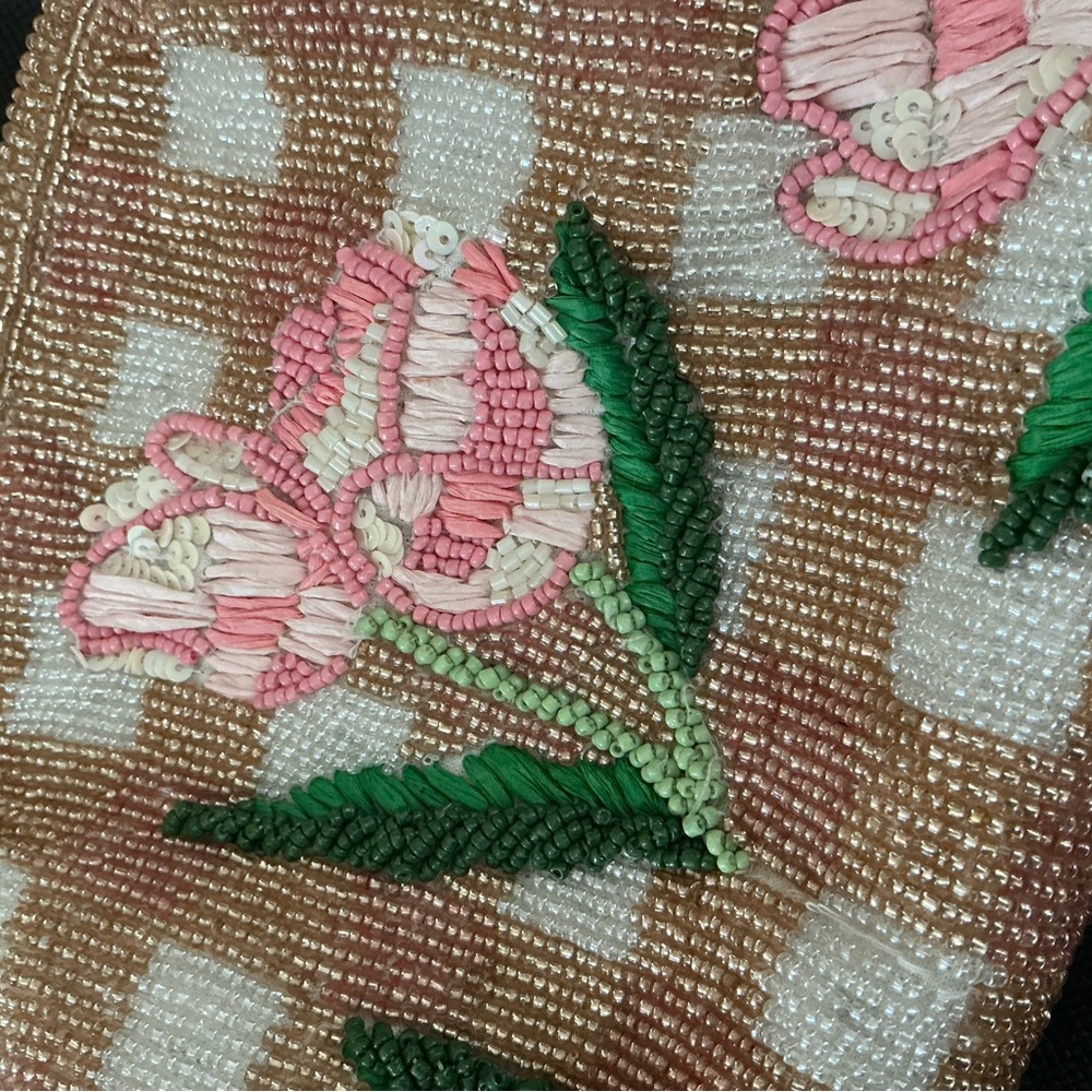 Anthropologie Embroidered Beaded Floral Purse - Picture 5 of 5